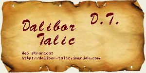 Dalibor Talić vizit kartica